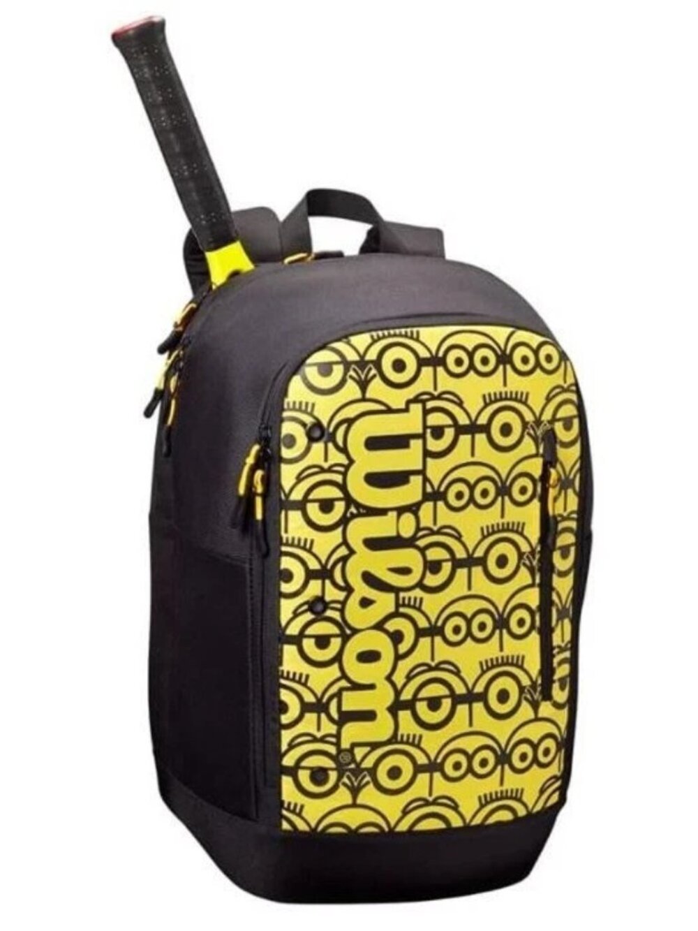 Wilson Minions Tour Tennis Backpack, Fits Up to 2 Rackets, Yellow/Black